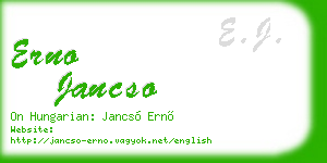 erno jancso business card