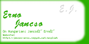 erno jancso business card